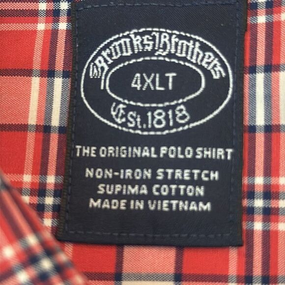 Brook’s Brothers 4XLT Plaid Short Sleeve button up shirt D28 - Picture 4 of 4